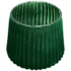 Підсвічник декоративний скляний ребристий зелений