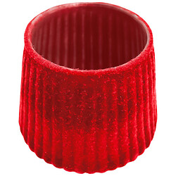 Підсвічник декоративний скляний ребристий червоний