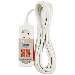 Удлинитель электрический с заземлением LUNO, 3 розетки, 5 м