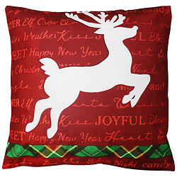 Подушка декоративна квадратна з різдвяним принтом, 43х43 см