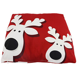 Подушка декоративна квадратна з різдвяним принтом червоно-синя, 43х43 см