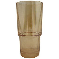 Стакан скляний високий фігурний ребристий кольоровий, 300 мл