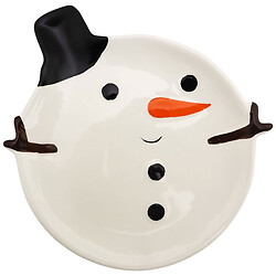 Тарілка порцелянова фігурна "Сніговик"