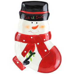 Тарілка порцелянова фігурна "Сніговик", 28,5х18 см