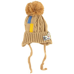 Шапка дитяча зимова на зав'язках з помпоном мікс