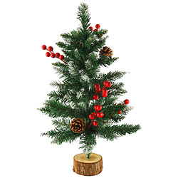 Елка искусственная новогодняя зеленая со снегом, 50 см