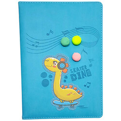 Блокнот "ДИНО СКЕЙТЕР", Кожзам, А5, 64 листів, клітинка, Fresh