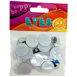 Очі, що рухаються, з віями, круглі, 20мм, 20шт., кольорові, Art Studio Of Happiness