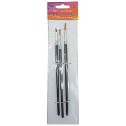 Набір пензлів для малювання "Коза", розмір 8, 10, 12, 3шт. у пакеті, плоска головка, дерев'яна ручка, Art Studio Of Happiness