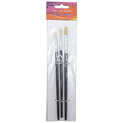 Набор кистей для рисования "Щетина", размер 2, 4, 6, 3шт. в пакете, круглая головка, деревянная ручка, Art Studio Of Happiness