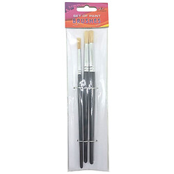 Набор кистей для рисования "Щетина", размер 8, 10, 12, 3шт. в пакете, круглая головка, деревянная р-ка, Art Studio Of Happiness