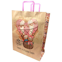 Пакет бумажный с ручками, бурый, 32х15х42см, Bourgeois