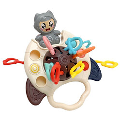 Погремушка-пальчиковые игры, поп ит, резиновые прорезыватели, подвижные элементы, ручка для держания, в коробке, Mic