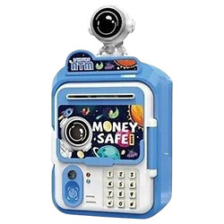 Сейф звуки, підсвічування, наклейки, іграшкові гроші в коробці, Mic