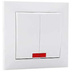 Выключатель двухклавишный встраиваемый SVEN SE-60016L, белый