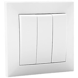 Выключатель трехклавишный встраиваемый SVEN SE-60020, белый