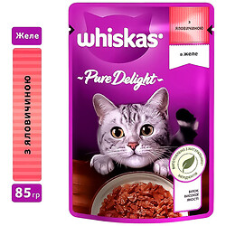 Корм для кошек WHISKAS Pure Delight из говядины в желе, пауч 85 г