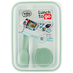 Ланч-бокс пластиковый с приборами Hobby Life 920 мл + соусница, 40 мл