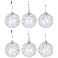 Набор белых пушистых елочных шариков "Mirko", d=6 см, Mirko