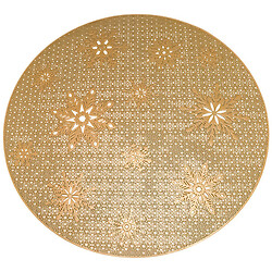 Салфетка настольная порционная круглая Снежинки, d=38 см
