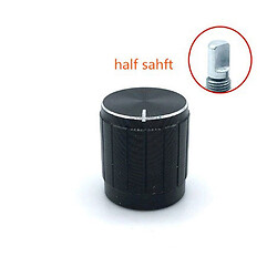 Ручки для потенціометрів KNOB-D-SHAFT-AL-15X17X6-BLACK