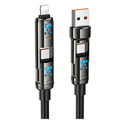 USB кабель Hoco U143 Joy, Lightning, Type-C, 1.2 м., Чорний