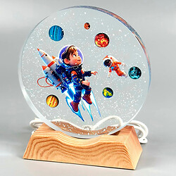 Ночник Кристаллический круг Космонавт, Разноцветный