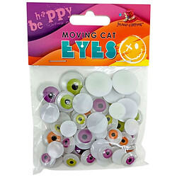 Движущиеся кошачьи глаза, 60шт., 20ммx4шт, 18ммx6шт, 15ммx20шт, 12ммx30шт. цветные, Art Studio Of Happiness
