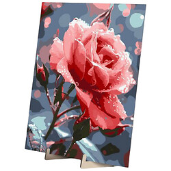 Набор для росписи по номерам 30х40 см "Роза на розе", с деревянной подставкой, Qbee