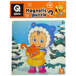 Пазлы фомовые магнитные, 16 элм "Снежный Мяу", Qbee