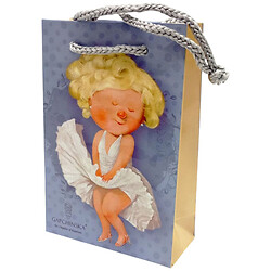 Пакет бумажный "Девочка Монро", 8x12x3.5см, Bourgeois