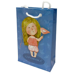 Пакет бумажный "Девочка с птицей", 8x12x3.5см, Bourgeois