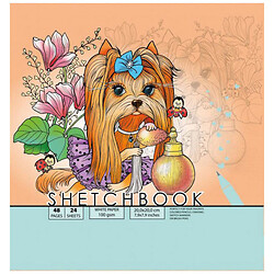 Скетчбук "ПЕСИК C БАНТИКОМ", 24 листов, Art Studio Of Happiness