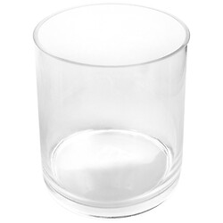 Ваза для цветов стеклянная цилиндрическая гладкая прозрачная, 18 см