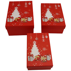 Набір коробок подарункових паперових "Різдвяних", 3 шт