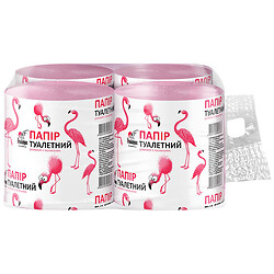Набор туалетной бумаги Альбатрос Фламинго розовый с тиснением, 4 шт/уп.