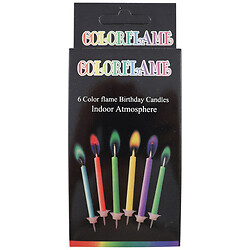 Набор свечей для цветных торта, 6 шт.