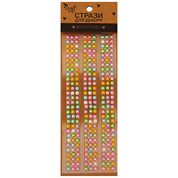 Стразы для декора клейкие Craft time, микс