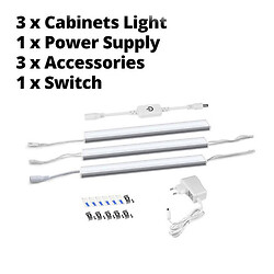 Світлодіодна лінійка для підсвічування інтер'єру 3xLamp-Touch-White-30