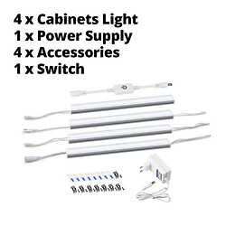 Світлодіодна лінійка для підсвічування інтер'єру 4xLamp-Touch-White-30