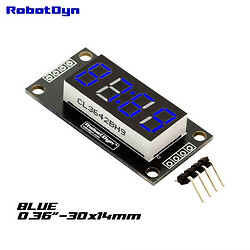 Светодиодный индикатор четырехсимвольный 4-Digit BLUE 30x14 Clock