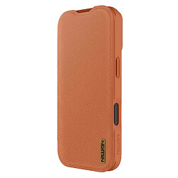 Чехол (книжка) Apple iPhone 17, Nillkin Qin Pro Camshield, Коричневый