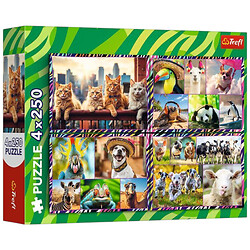 Пазлы 4в1 "Веселые животные", Trefl