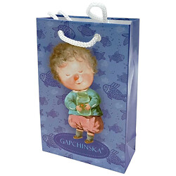 Пакет бумажный "МАЛЬЧИК С РЫБКОЙ", 8x12x3.5, Bourgeois