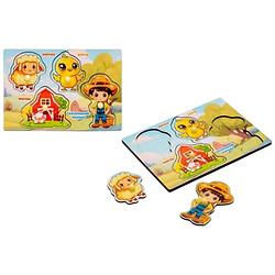 Сортер-вкладыш "Ферма", деревянный, Puzzleok