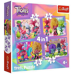 Пазлы 4в1 "Приключения цветных Троллей", Trefl