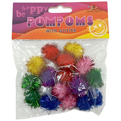 Помпоны блестящие, 20мм, 6 цветов, 18шт., Art Studio Of Happiness