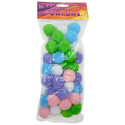 Помпоны полипропиленовые, 3см, 5 цветов, 40шт., Art Studio Of Happiness