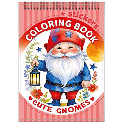 Раскраска с наклейками "CUTE GNOMES", 105 х 148 мм, 12 стр., Art Studio Of Happiness