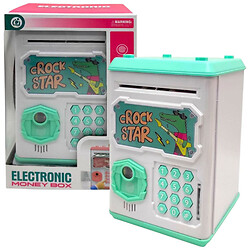 Сейф-скарбничка, пароль, імітація сканування відбитка, звук, підсвічування, озвучування англійською мовою, автоматичний приймач грошей, у коробці, Mic